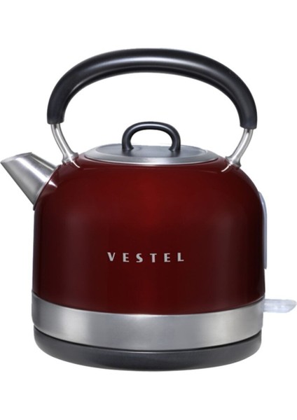 Bordo Renkli 2200 W 1.7 L Çelik Su Isıtıcısı, Şık ve Kullanışlı Tasarım