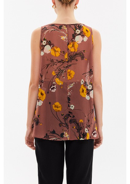 Somon Desenli Bol Kesim Kolsuz Bluz 19692 indirimleri