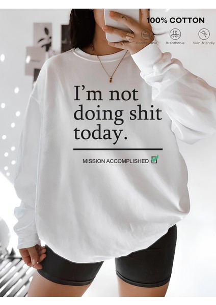 Premium Oversize Kesim Uzun Kollu Baskılı Sweatshirt