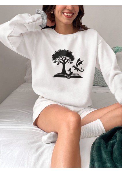 Premium Oversize Kesim Uzun Kollu Baskılı Sweatshirt