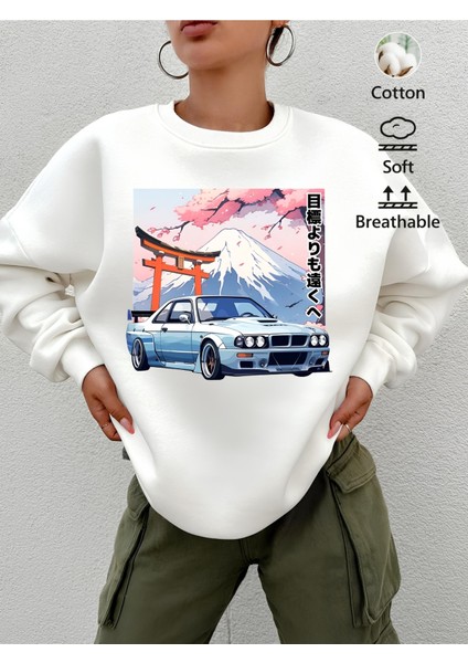 Premium Oversize Kesim Uzun Kollu Baskılı Sweatshirt