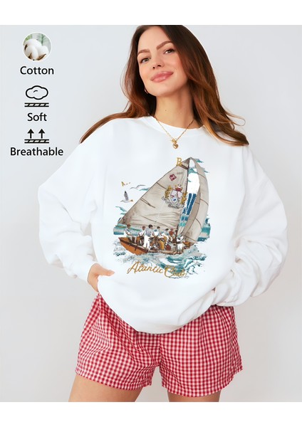 Premium Oversize Kesim Uzun Kollu Baskılı Sweatshirt