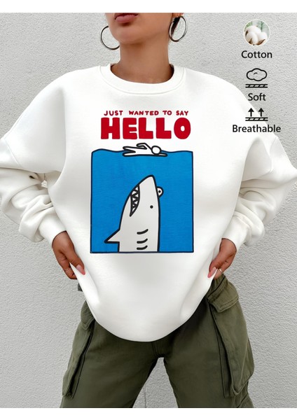 Premium Oversize Kesim Uzun Kollu Baskılı Sweatshirt