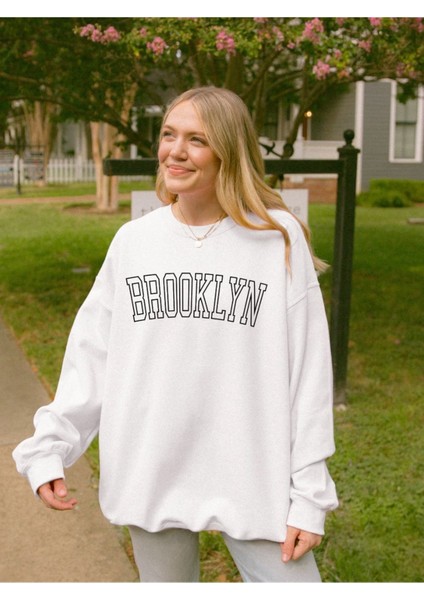 Premium Oversize Kesim Uzun Kollu Baskılı Sweatshirt