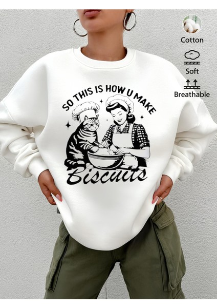 Premium Oversize Kesim Uzun Kollu Baskılı Sweatshirt