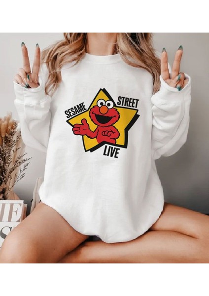 Premium Oversize Kesim Uzun Kollu Baskılı Sweatshirt