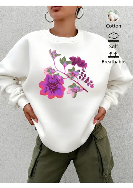 Premium Oversize Kesim Uzun Kollu Baskılı Sweatshirt