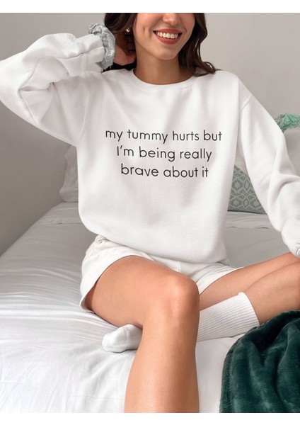 Premium Oversize Kesim Uzun Kollu Baskılı Sweatshirt