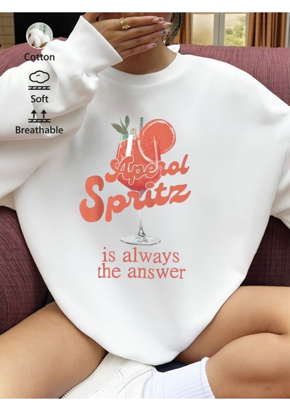 Premium Oversize Kesim Uzun Kollu Baskılı Sweatshirt