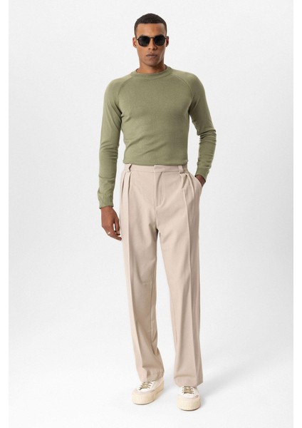 Haki Bisiklet Yaka Slim Fit Triko Kazak fiyatları