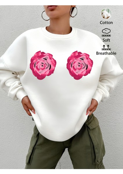 Premium Oversize Kesim Uzun Kollu Baskılı Sweatshirt