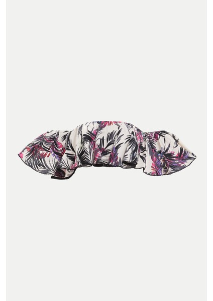 Desenli Lastikli Düşük Omuz Bluz 19703