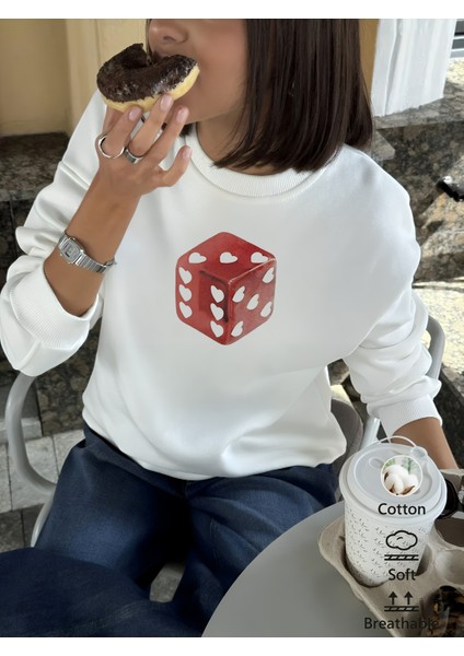 Premium Oversize Kesim Uzun Kollu Baskılı Sweatshirt