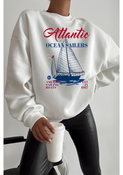 Premium Oversize Kesim Uzun Kollu Baskılı Sweatshirt