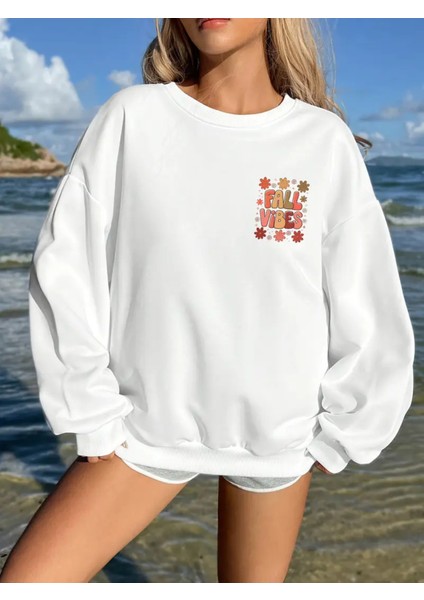 Premium Oversize Kesim Uzun Kollu Baskılı Sweatshirt