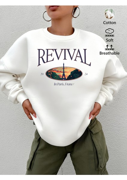 Premium Oversize Kesim Uzun Kollu Baskılı Sweatshirt