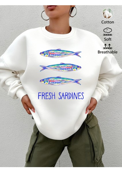 Premium Oversize Kesim Uzun Kollu Baskılı Sweatshirt