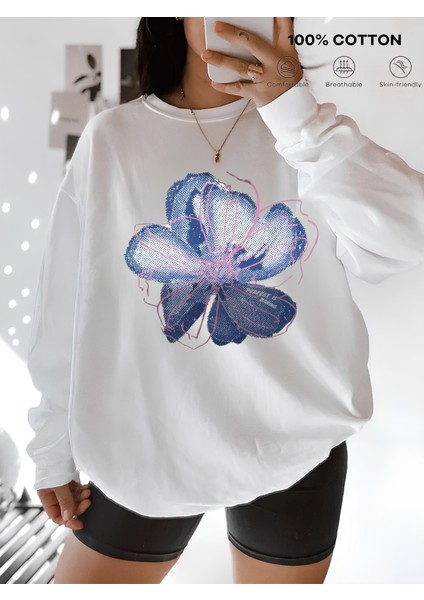 Premium Oversize Kesim Uzun Kollu Baskılı Sweatshirt
