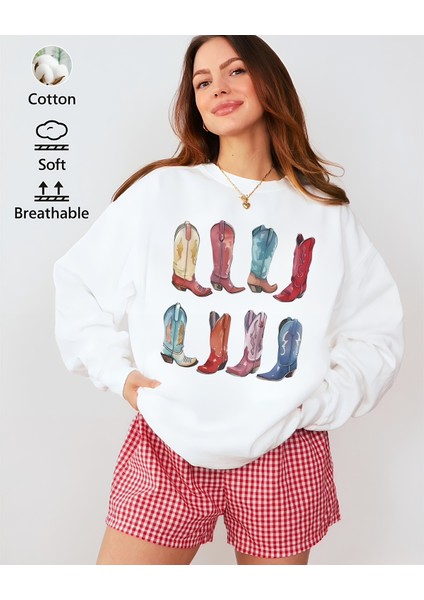 Premium Oversize Kesim Uzun Kollu Baskılı Sweatshirt