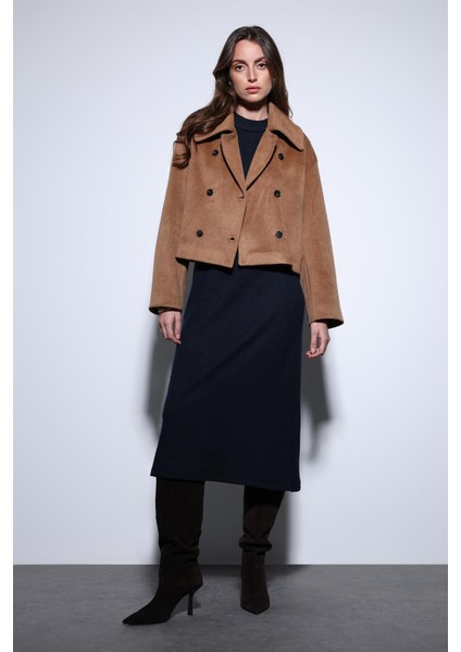 Camel Kruvaze Kadın Kısa Kaban fiyatları