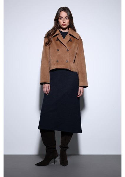 Camel Kruvaze Kadın Kısa Kaban fırsatları