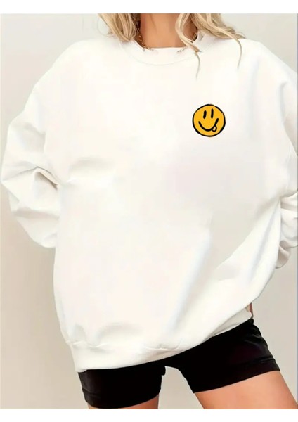 Premium Oversize Kesim Uzun Kollu Baskılı Sweatshirt