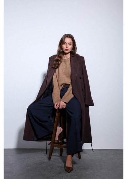 Camel Yün Karışımlı Kadın Kazak