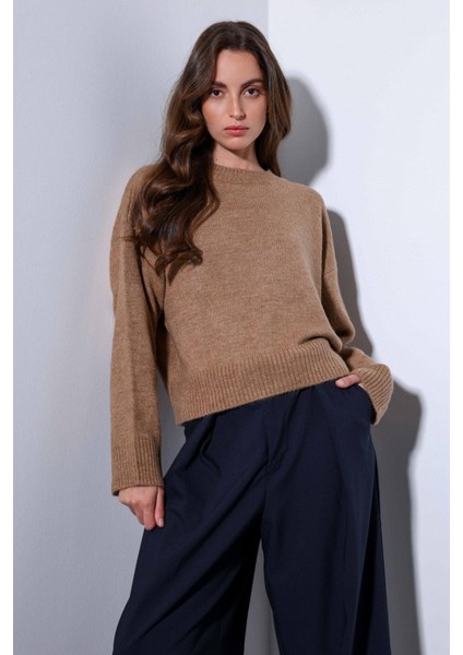 Camel Yün Karışımlı Kadın Kazak indirimleri