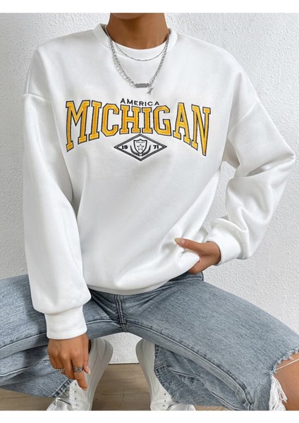 Premium Oversize Kesim Uzun Kollu Baskılı Sweatshirt