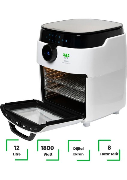 12 Litre Beyaz Akıllı Fritöz ve Pişirme Kabı Hediye indirimleri