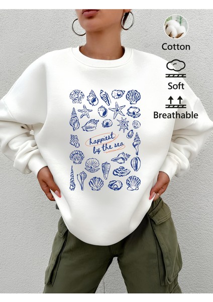 Premium Oversize Kesim Uzun Kollu Baskılı Sweatshirt