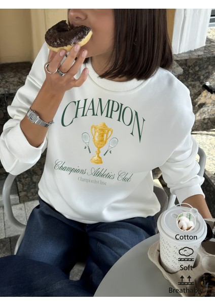 Premium Oversize Kesim Uzun Kollu Baskılı Sweatshirt