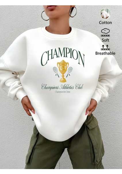 Premium Oversize Kesim Uzun Kollu Baskılı Sweatshirt