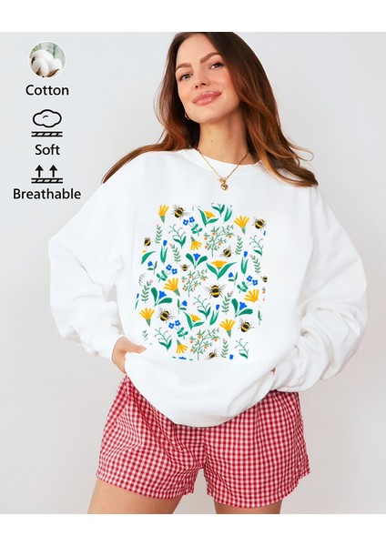 Premium Oversize Kesim Uzun Kollu Baskılı Sweatshirt