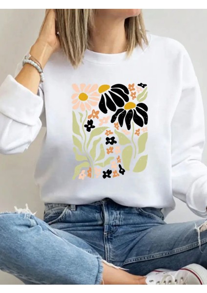 Premium Oversize Kesim Uzun Kollu Baskılı Sweatshirt