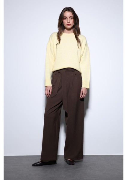 Sarı Yün Karışımlı Kadın Kazak fiyatları