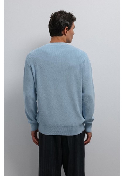 Mavi Dokulu Erkek Kazak indirimleri