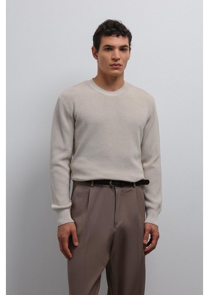 Taş Dokulu Erkek Kazak