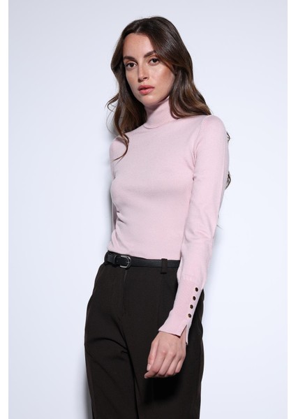 Pudra Dik Yaka Triko Kazak