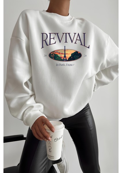 Premium Oversize Kesim Uzun Kollu Baskılı Sweatshirt