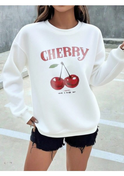 Premium Oversize Kesim Uzun Kollu Baskılı Sweatshirt