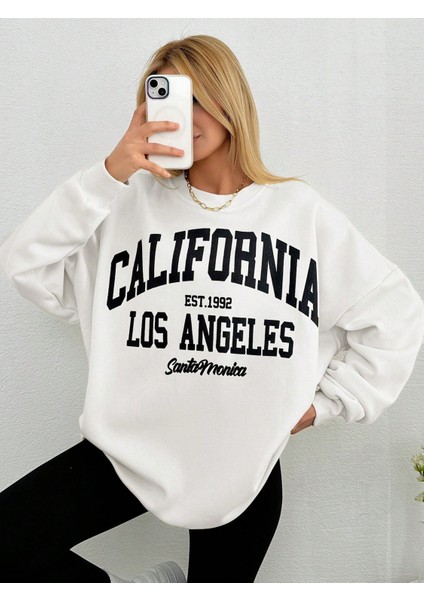 Premium Oversize Kesim Uzun Kollu Baskılı Sweatshirt