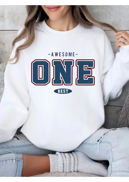 Premium Oversize Kesim Uzun Kollu Baskılı Sweatshirt
