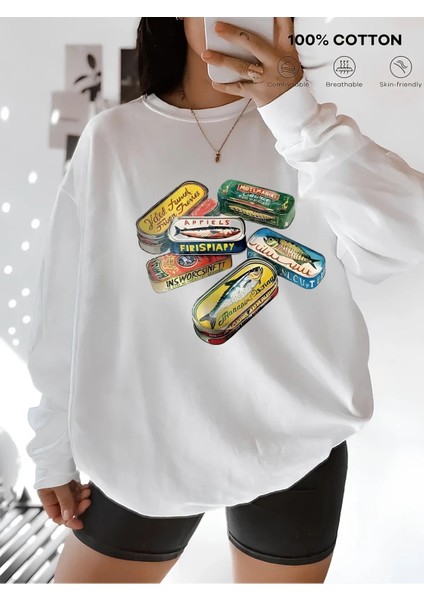 Premium Oversize Kesim Uzun Kollu Baskılı Sweatshirt
