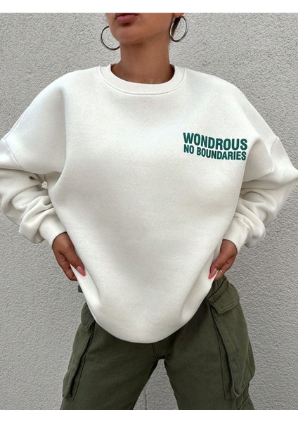 Premium Oversize Kesim Uzun Kollu Baskılı Sweatshirt