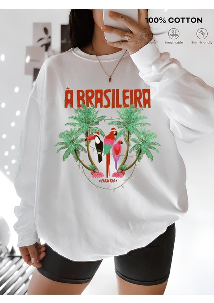 Premium Oversize Kesim Uzun Kollu Baskılı Sweatshirt