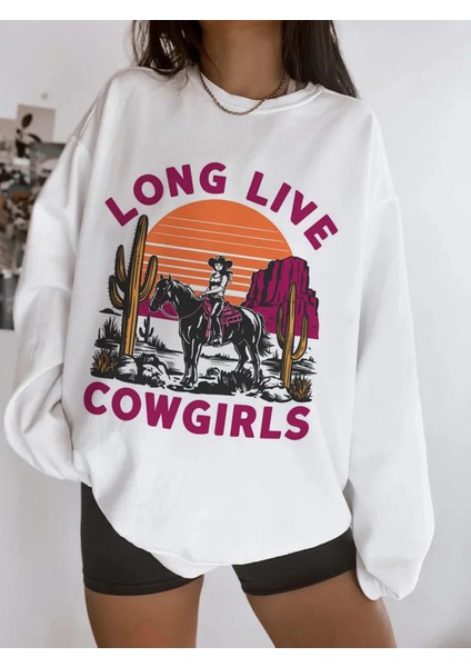 Premium Oversize Kesim Uzun Kollu Baskılı Sweatshirt