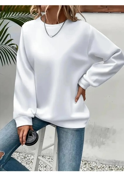 Premium Oversize Kesim Uzun Kollu Baskılı Sweatshirt