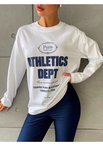 Premium Oversize Kesim Uzun Kollu Baskılı Sweatshirt