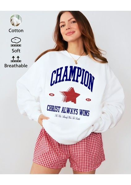 Premium Oversize Kesim Uzun Kollu Baskılı Sweatshirt